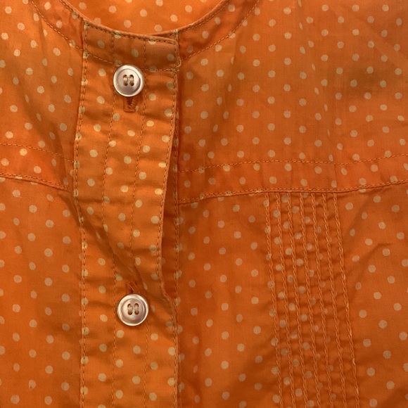 Vintage Orange and White Polka Dot Sleeveless Blouse. - Picture 2 of 4
